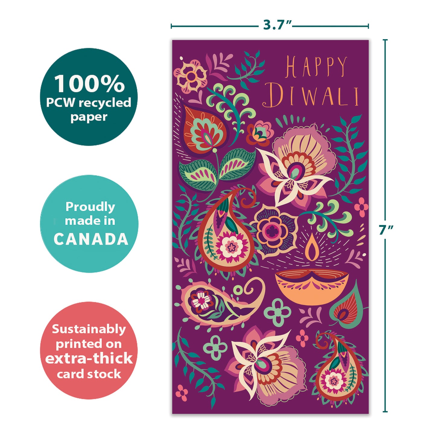 Floral Candles Diwali Money Holder Card