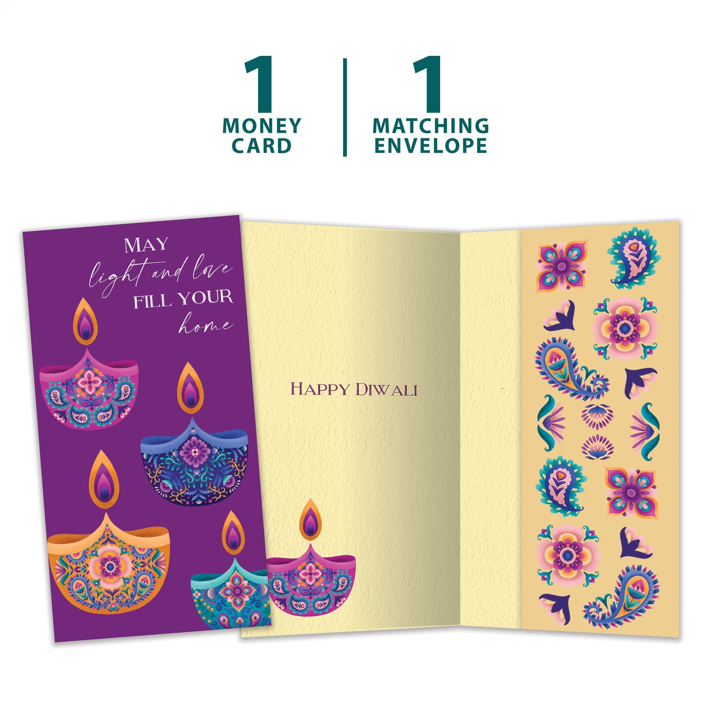 Light and Love Diwali Money Holder Card