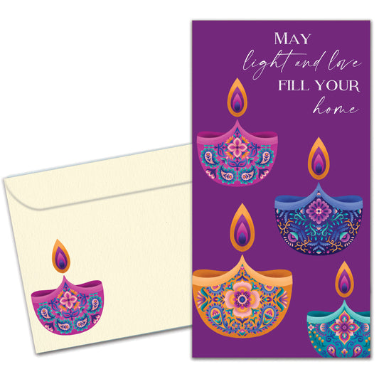 Light and Love Diwali Money Holder Card