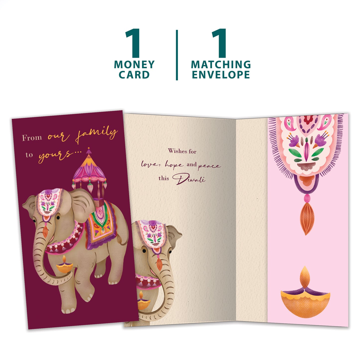 From Our Family Diwali Money Holder Card