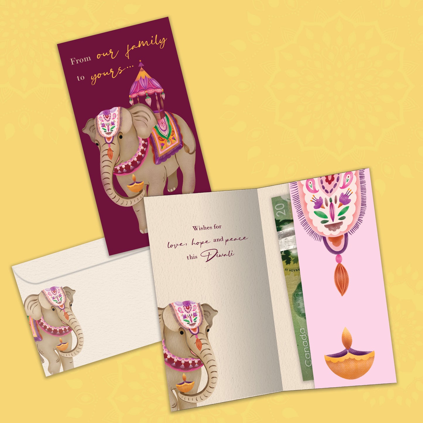 From Our Family Diwali Money Holder Card