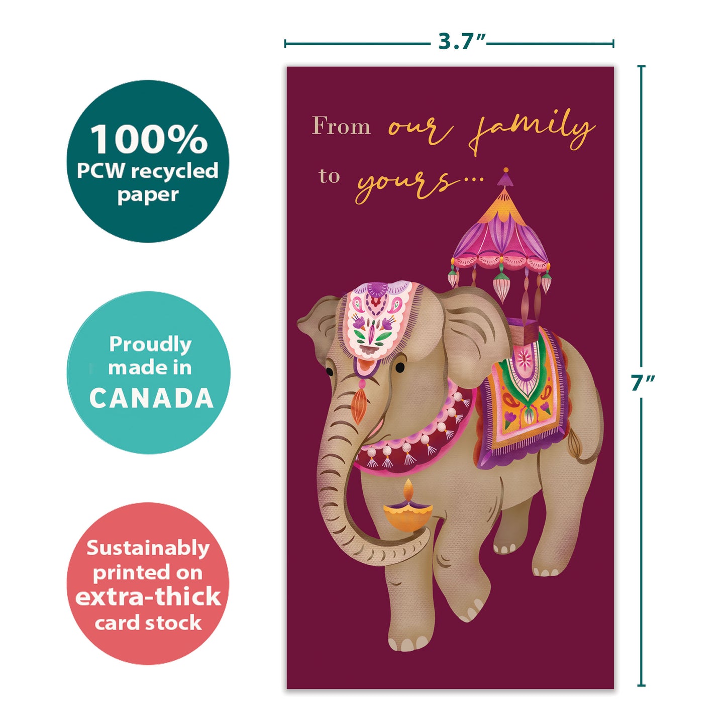 From Our Family Diwali Money Holder Card