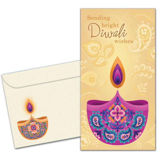 Sending Bright Wishes Diwali Money Holder Card