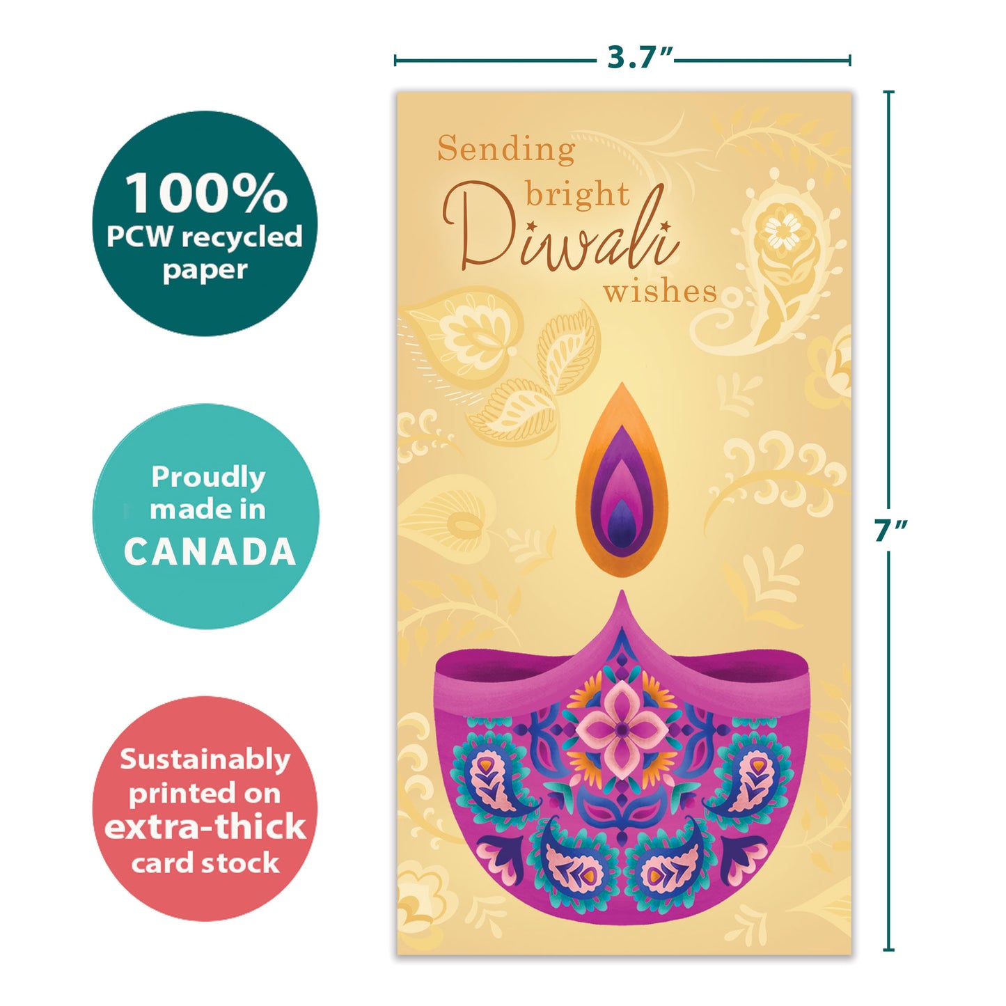 Sending Bright Wishes Diwali Money Holder Card