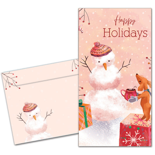 Comfort Joy Snowman Holiday Money Holder Card