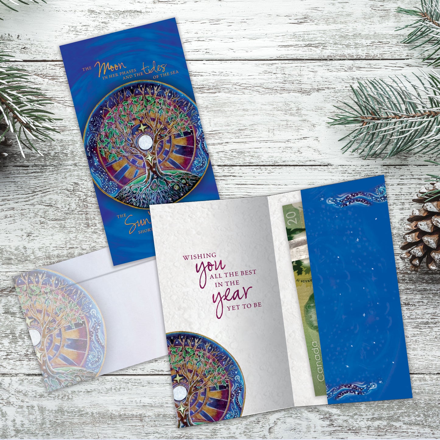 Winter Solstice Mandala Money Holder Card