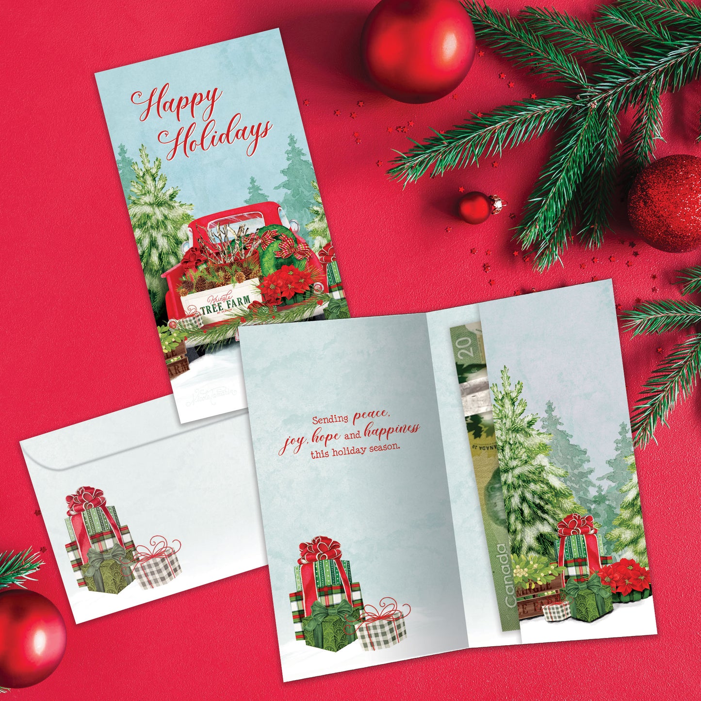 Kringle Tree Farm Holiday Money Holder Card