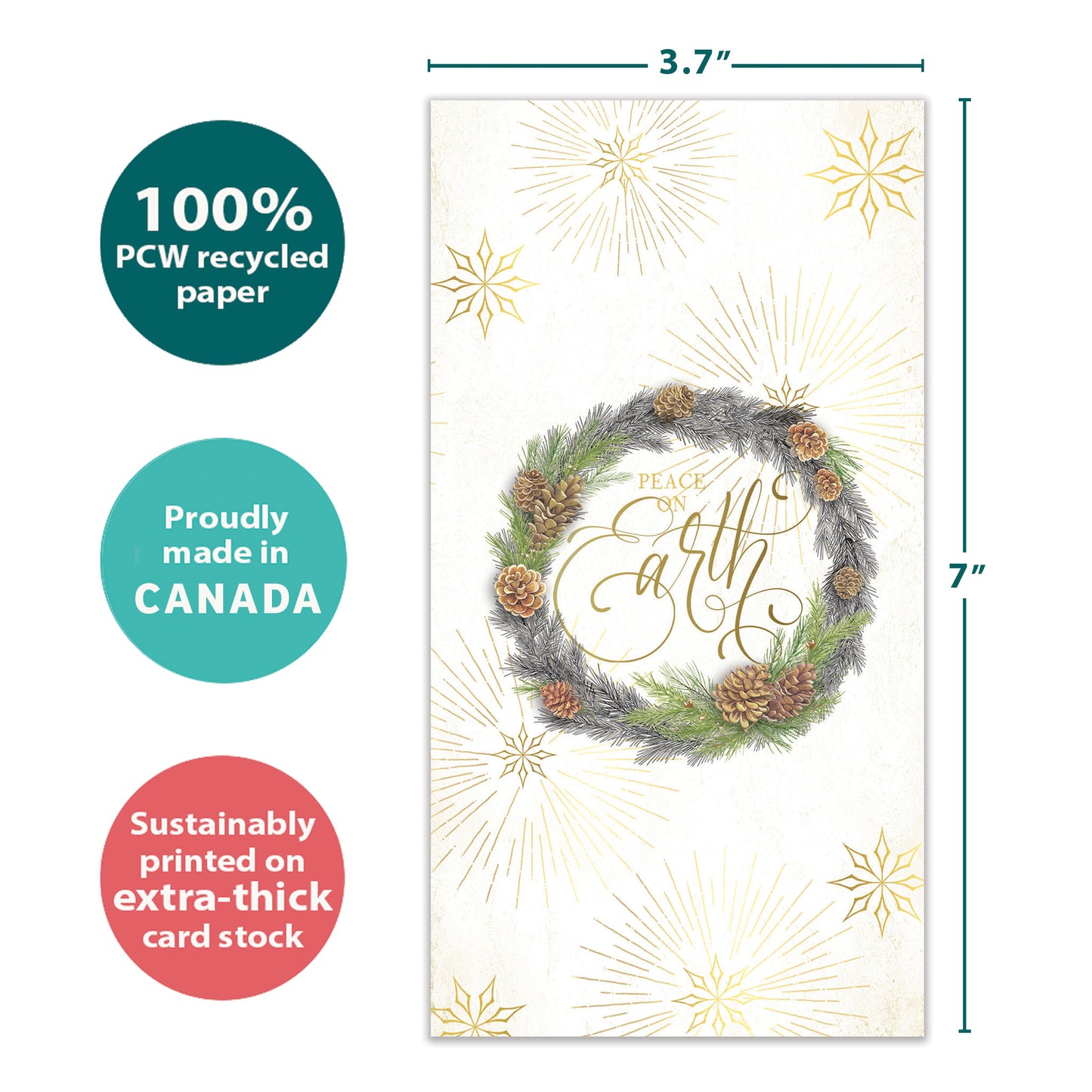 Winter Pine Wreath Holiday Money Holder Card