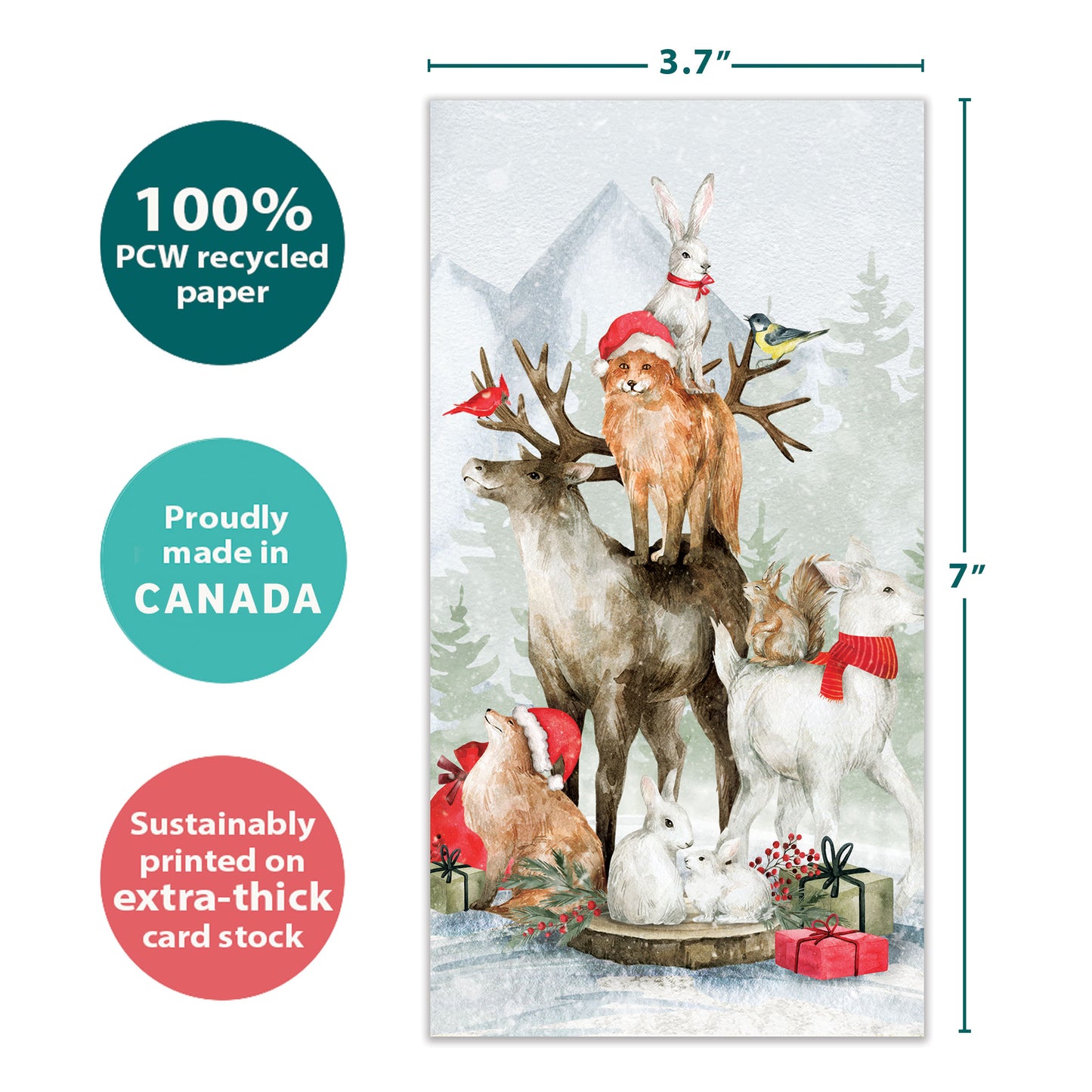 Piled Wild Watercolor Holiday Money Holder Card
