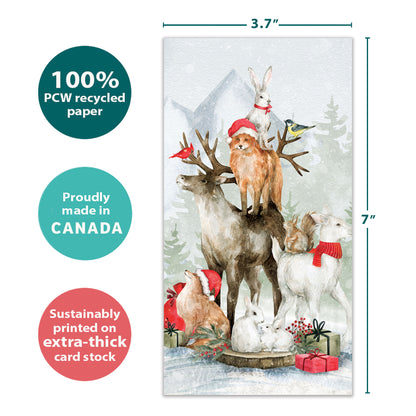 Piled Wild Watercolor Holiday Money Holder Card