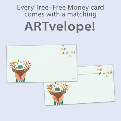 Merry Bright Reindeer Christmas Money Holder Card