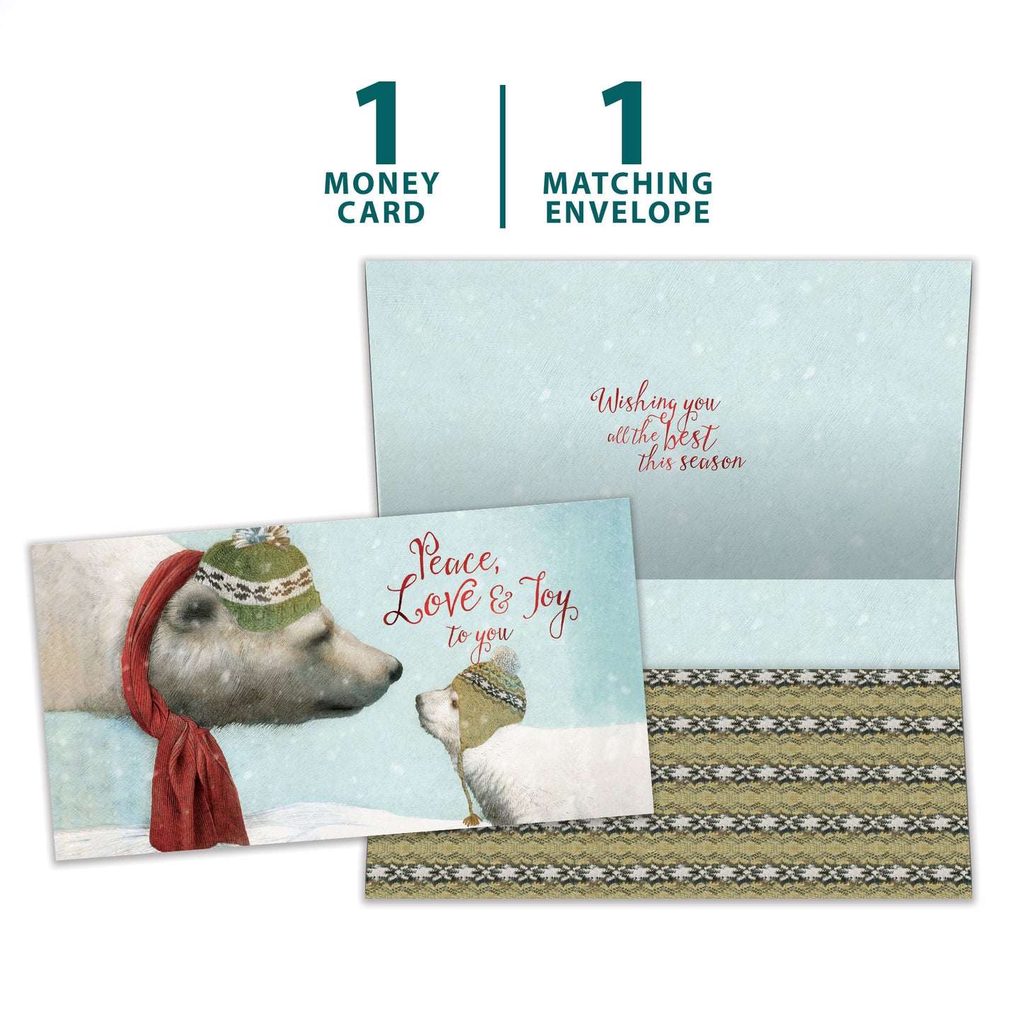 Peace Love Joy Holiday Money Holder Card