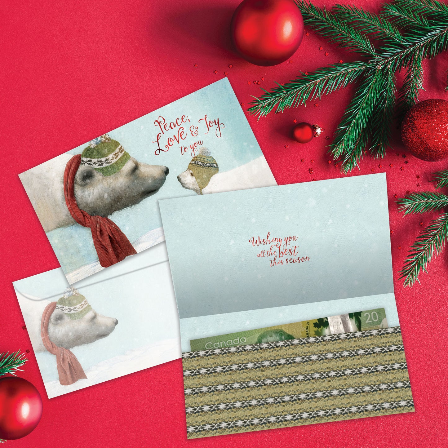Peace Love Joy Holiday Money Holder Card
