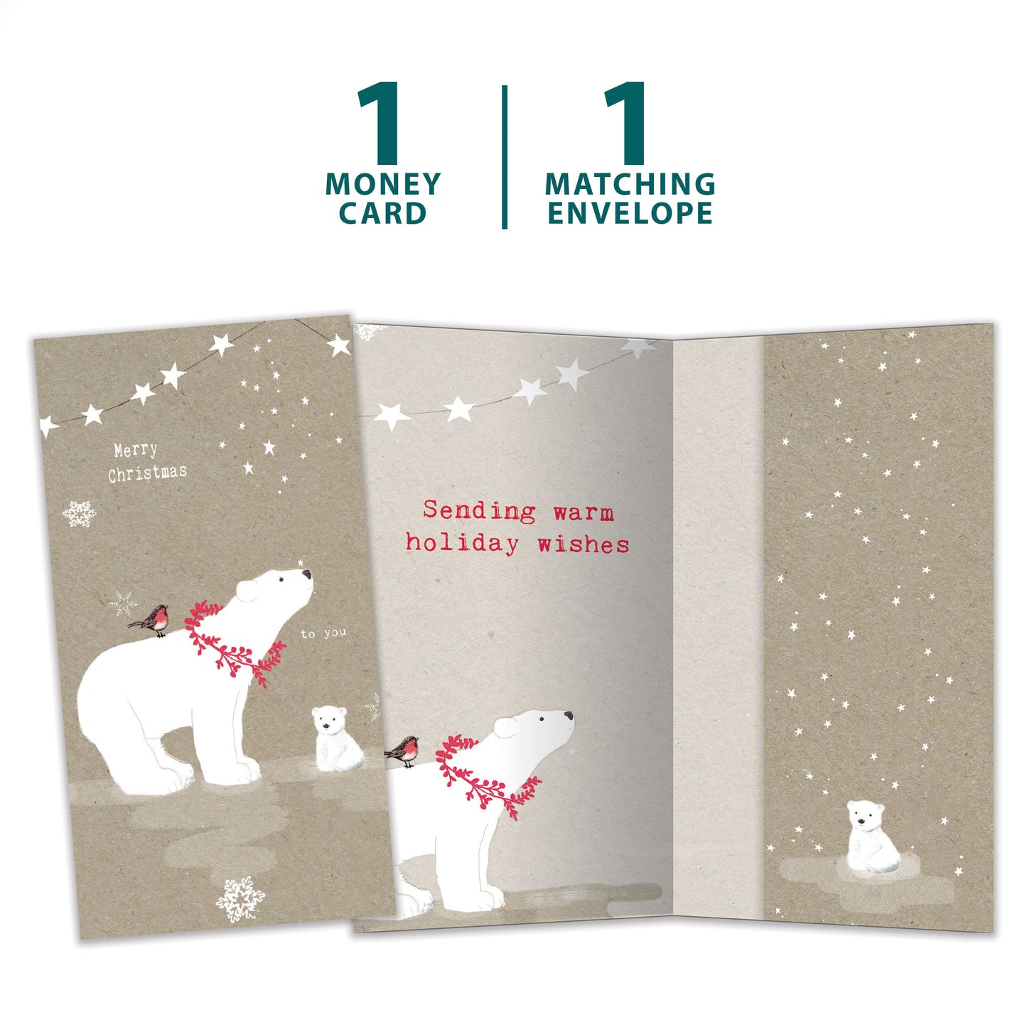Sweet Polar Christmas Christmas Money Holder Card