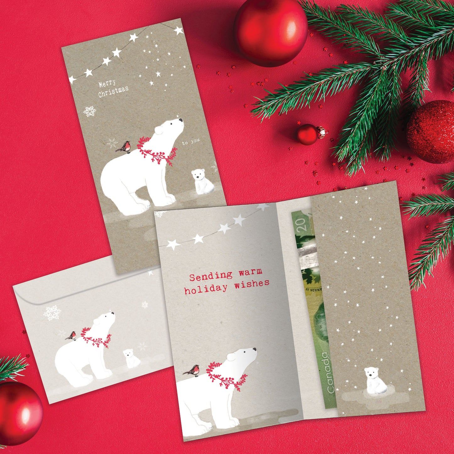 Sweet Polar Christmas Christmas Money Holder Card