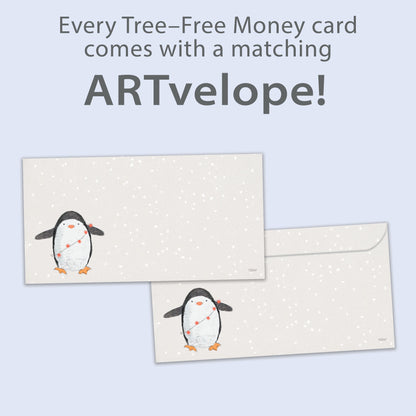 Penguin Pile Christmas Money Holder Card