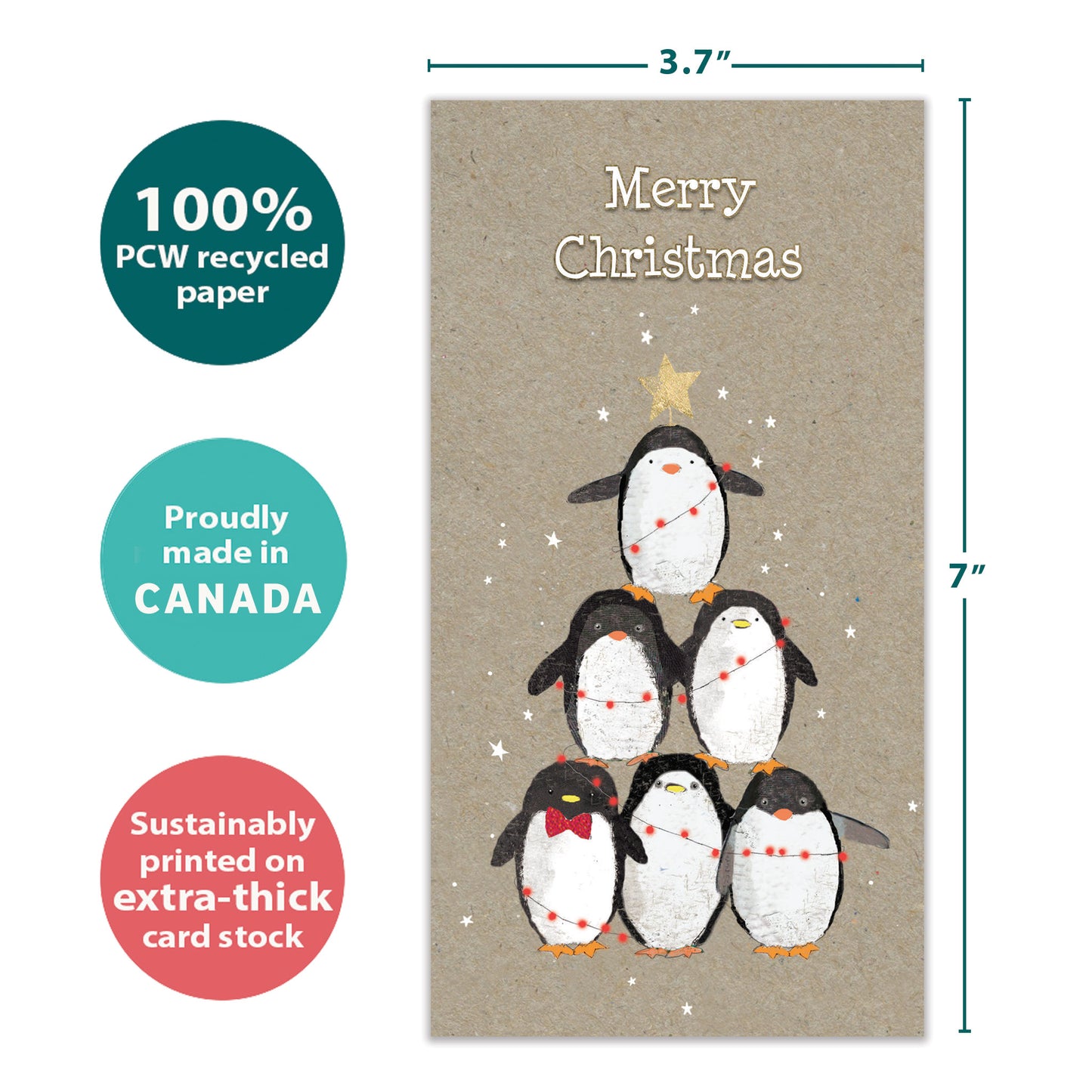 Penguin Pile Christmas Money Holder Card