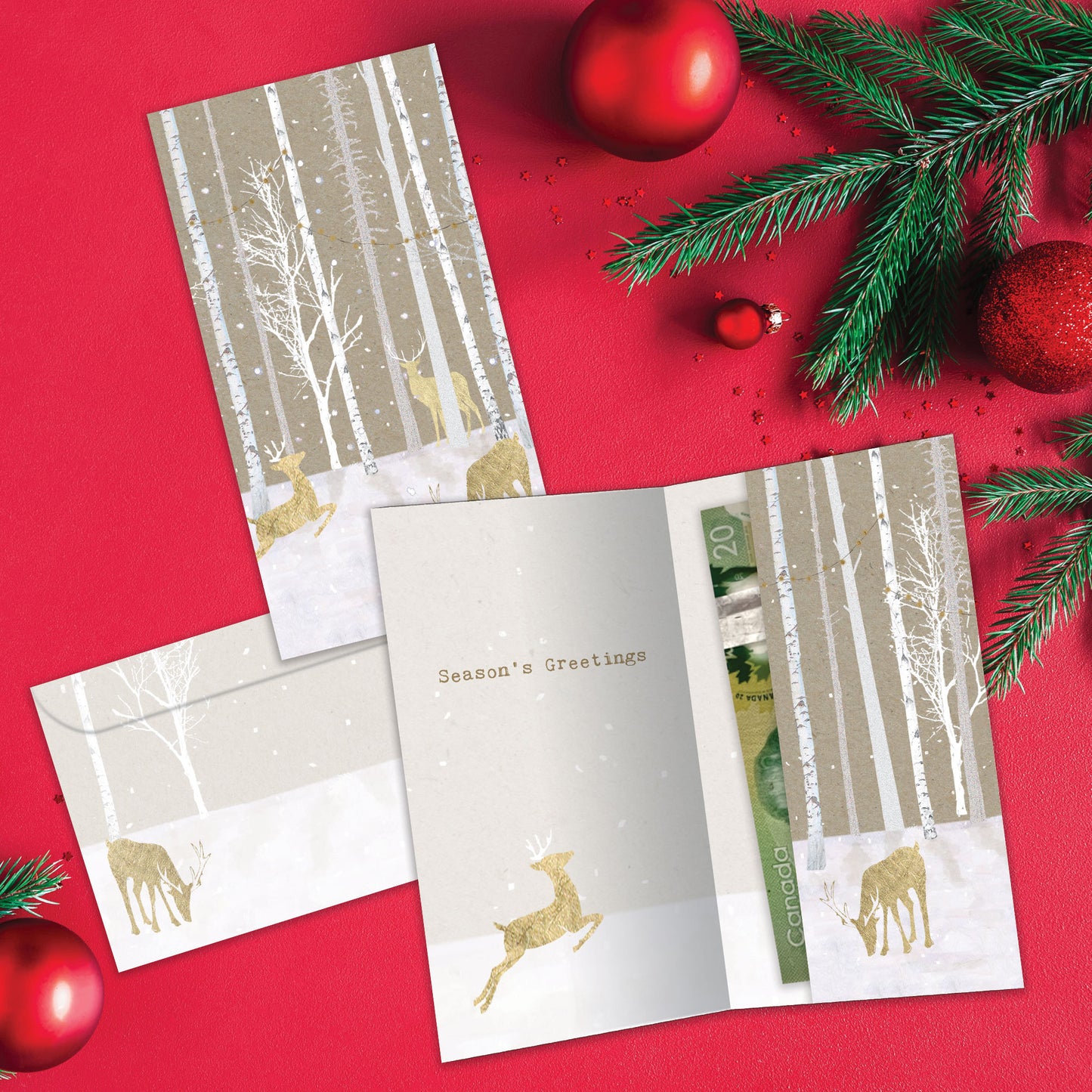 Silent Wood Holiday Money Holder Card