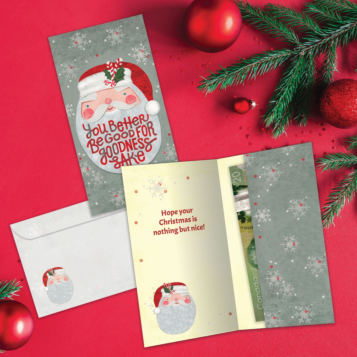 Santa Be Good Christmas Money Holder Card