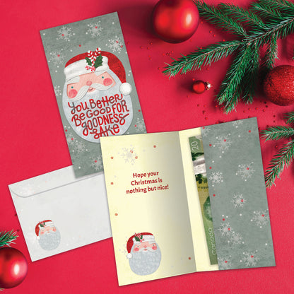 Santa Be Good Christmas Money Holder Card