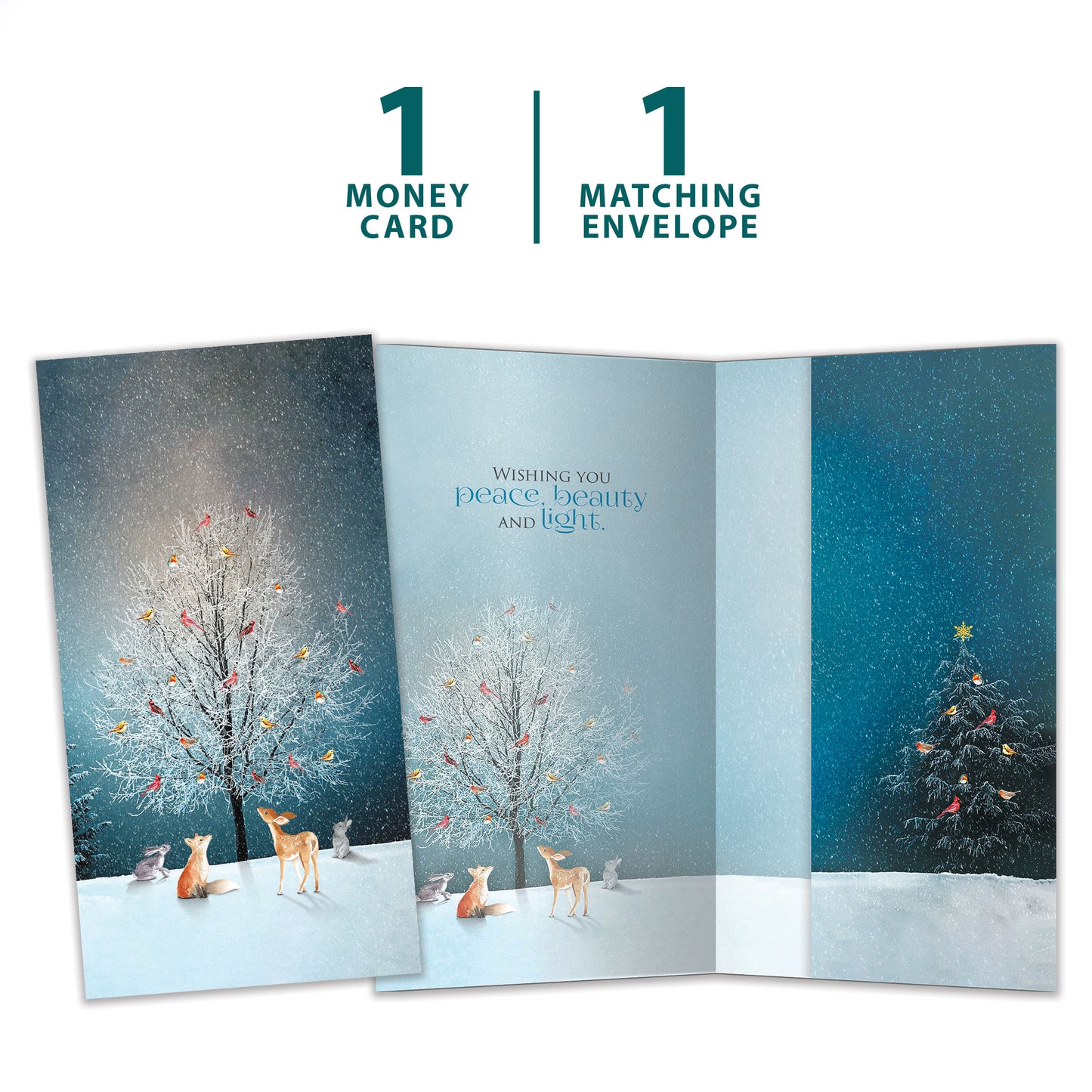 Bird Tree Holiday Money Holder Card