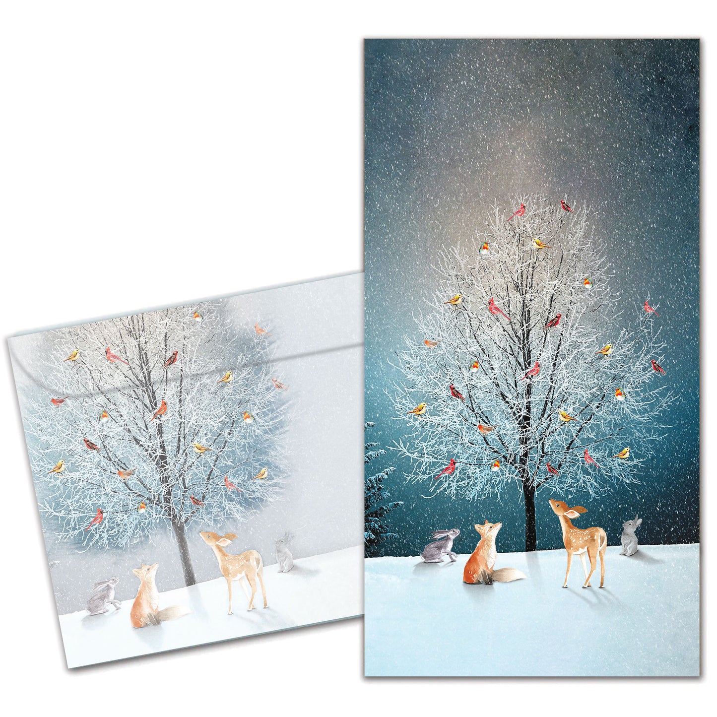 Bird Tree Holiday Money Holder Card