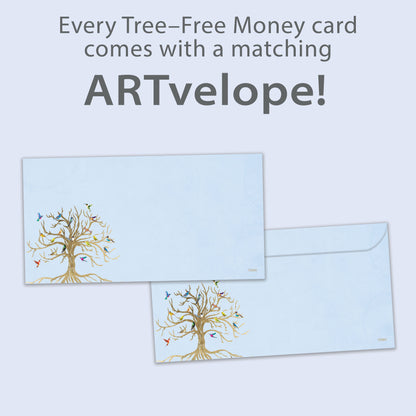 Bird Tree of Life Solstice Money Holder Card