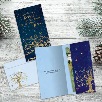 Bird Tree of Life Solstice Money Holder Card