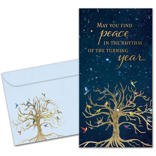 Bird Tree of Life Solstice Money Holder Card