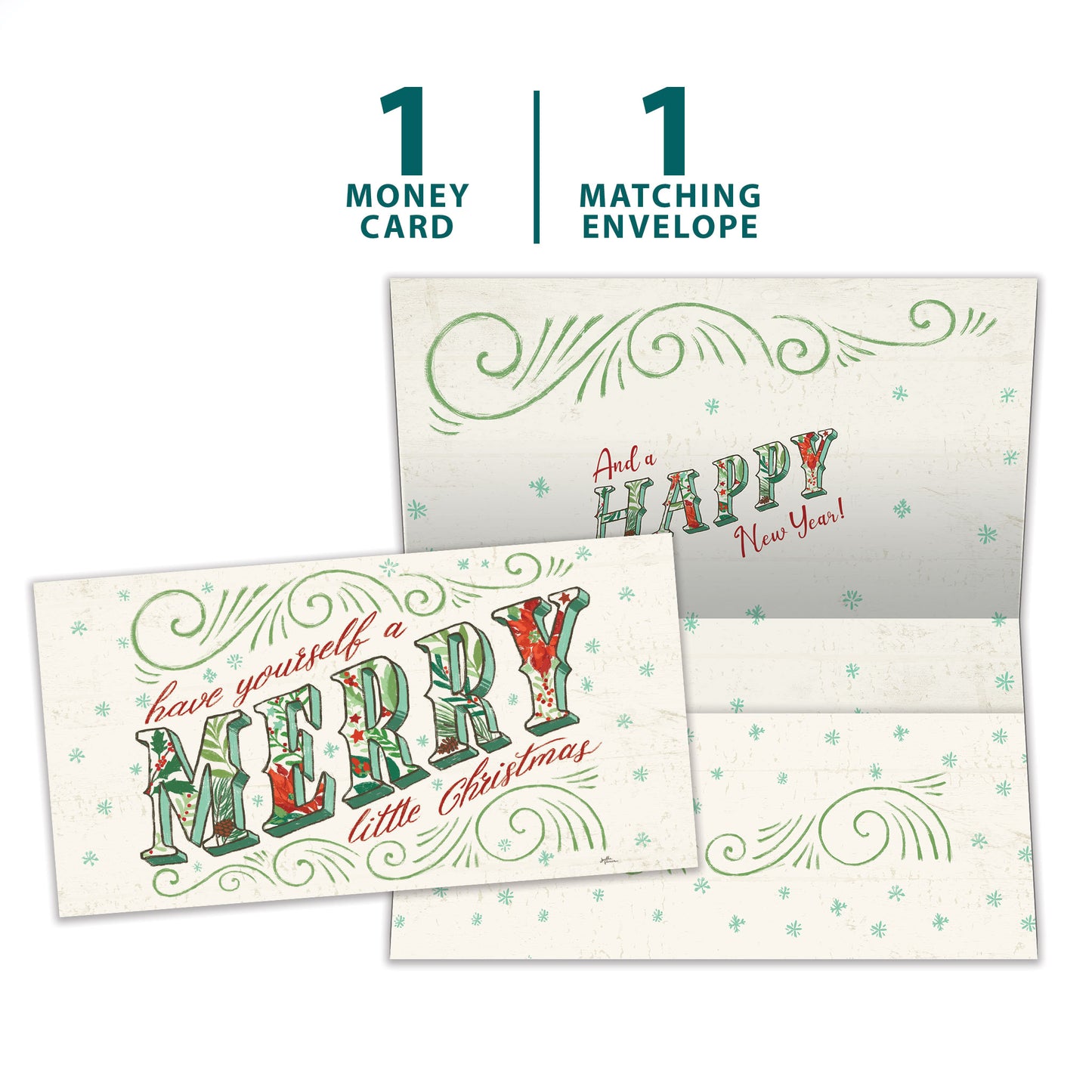 Merry Little Christmas Drawn Christmas Money Holder Card