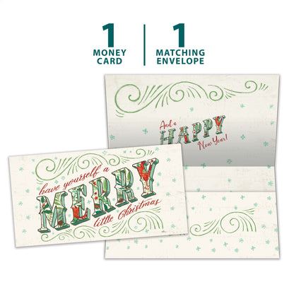 Merry Little Christmas Drawn Christmas Money Holder Card