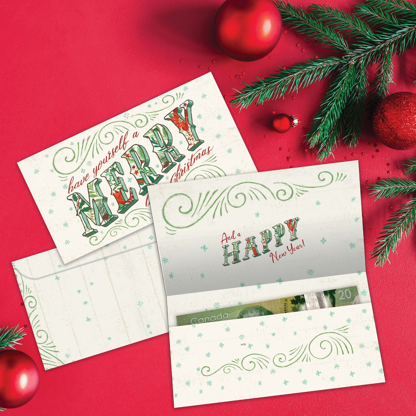 Merry Little Christmas Drawn Christmas Money Holder Card