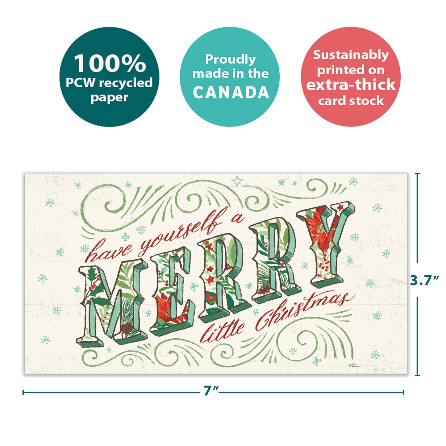 Merry Little Christmas Drawn Christmas Money Holder Card