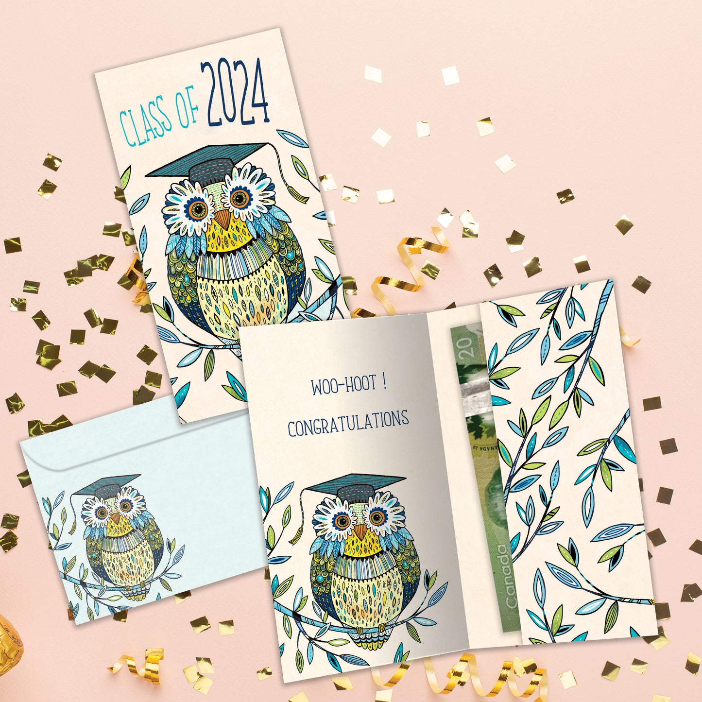 Graduation Owl Graduation Money Holder Card