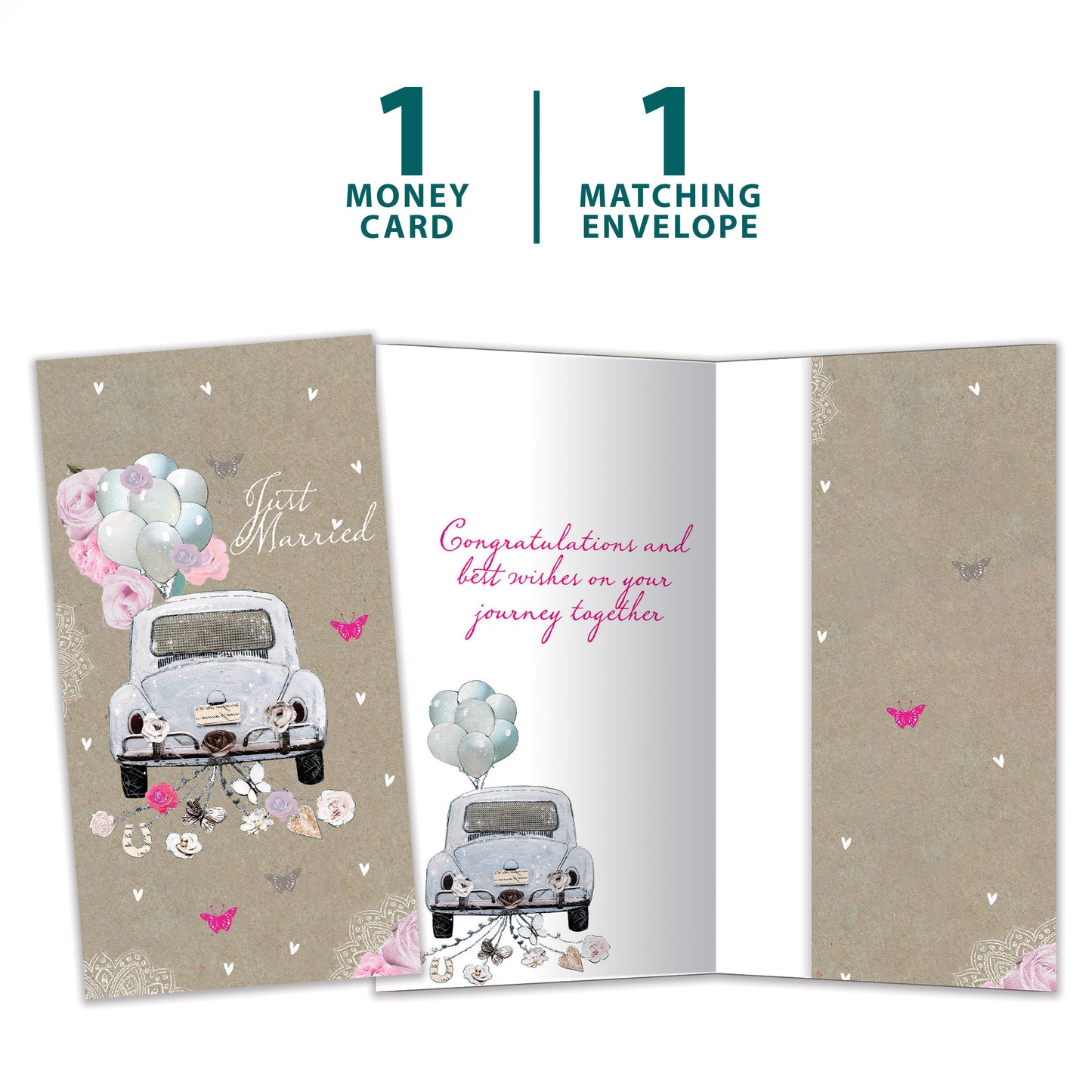 Just Married Wedding Money Holder Card
