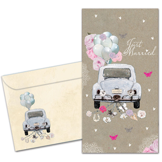 Just Married Wedding Money Holder Card