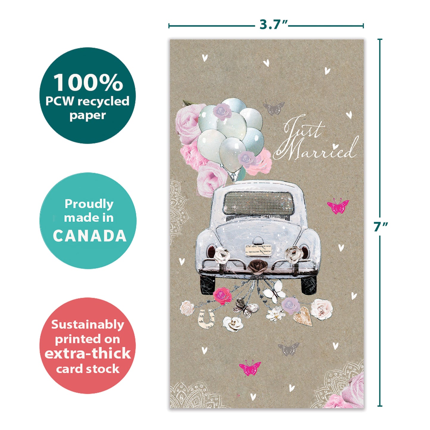 Just Married Wedding Money Holder Card