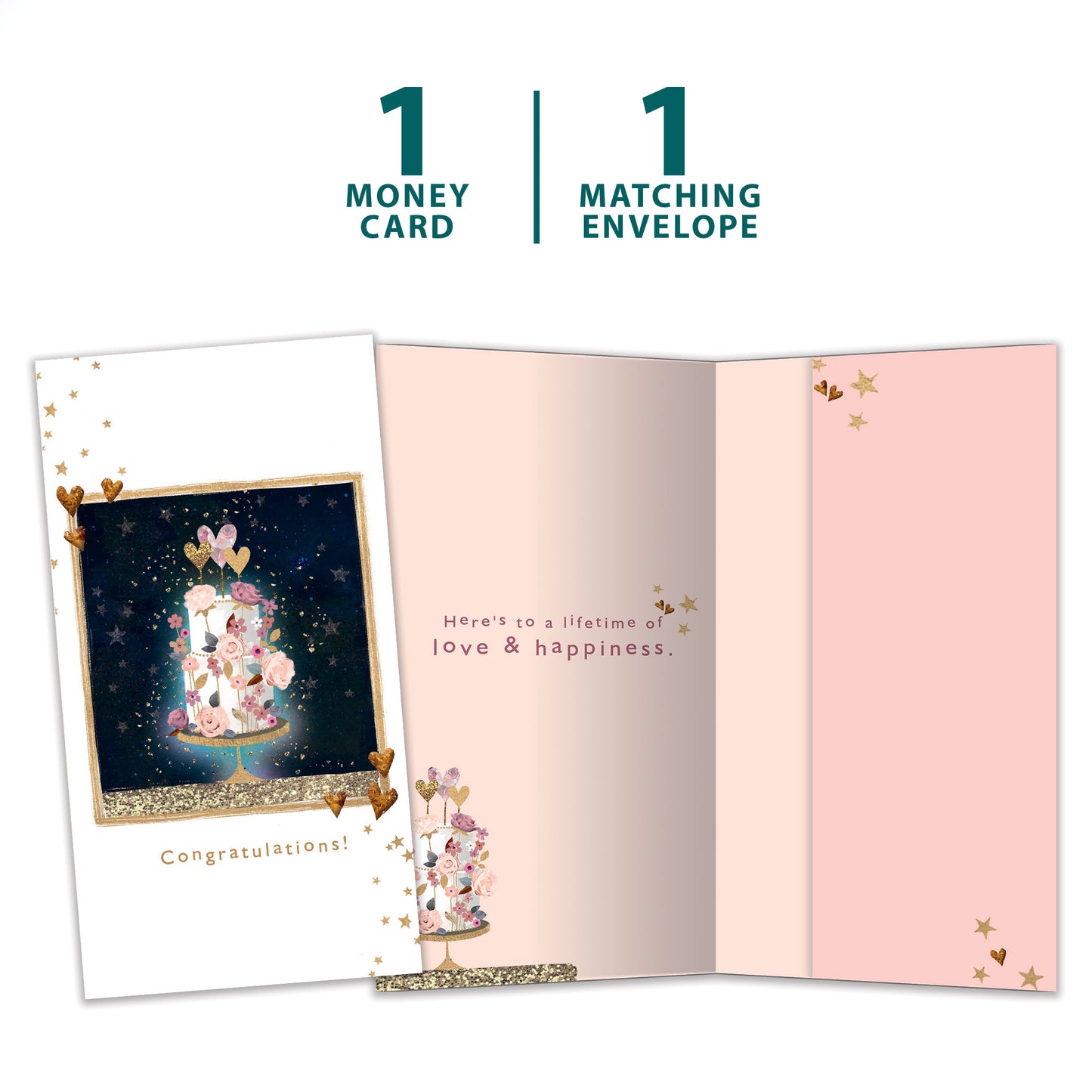Love and Happiness Wedding Money Holder Card
