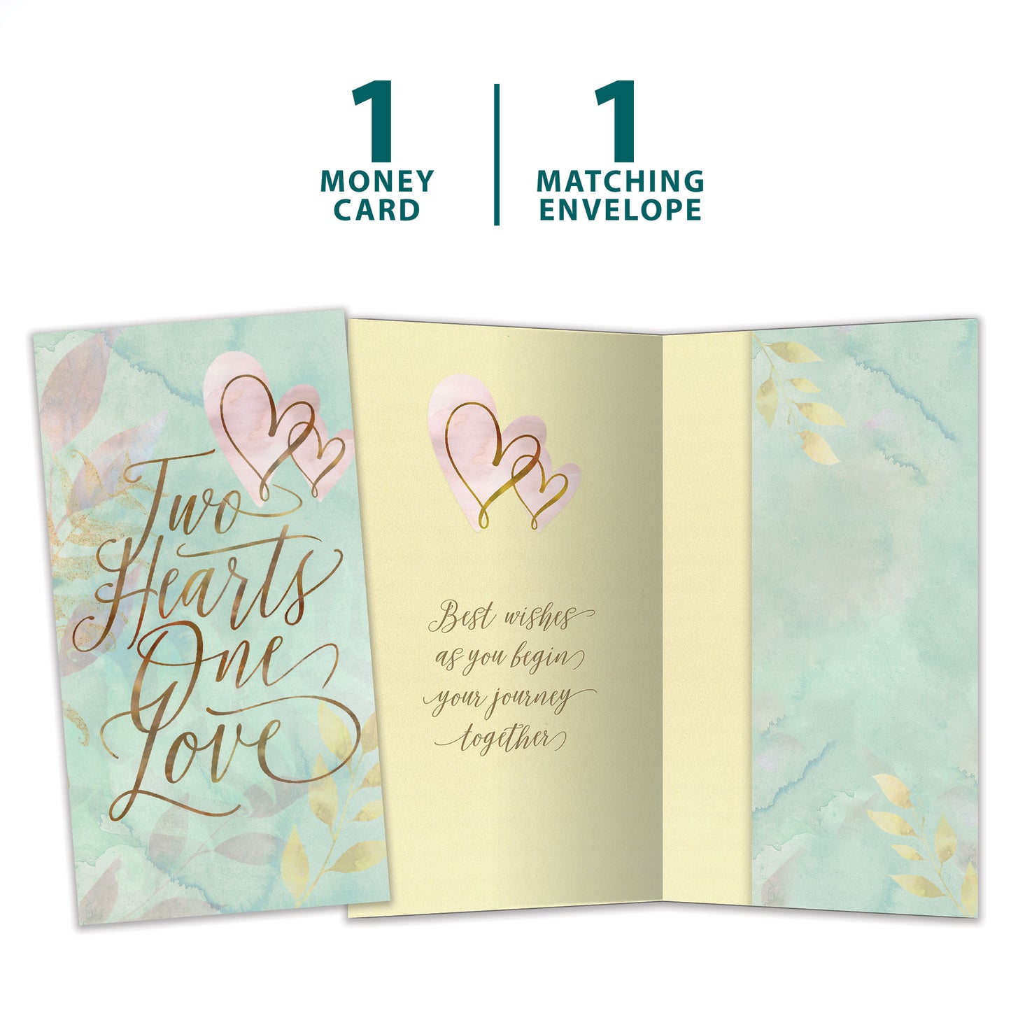 Two Hearts Wedding Money Holder Card