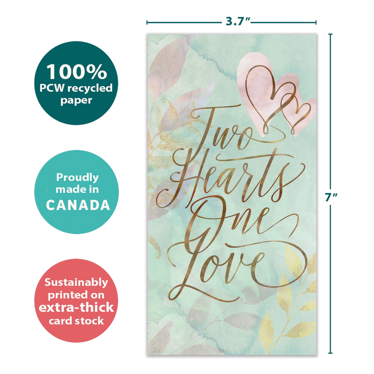 Two Hearts Wedding Money Holder Card