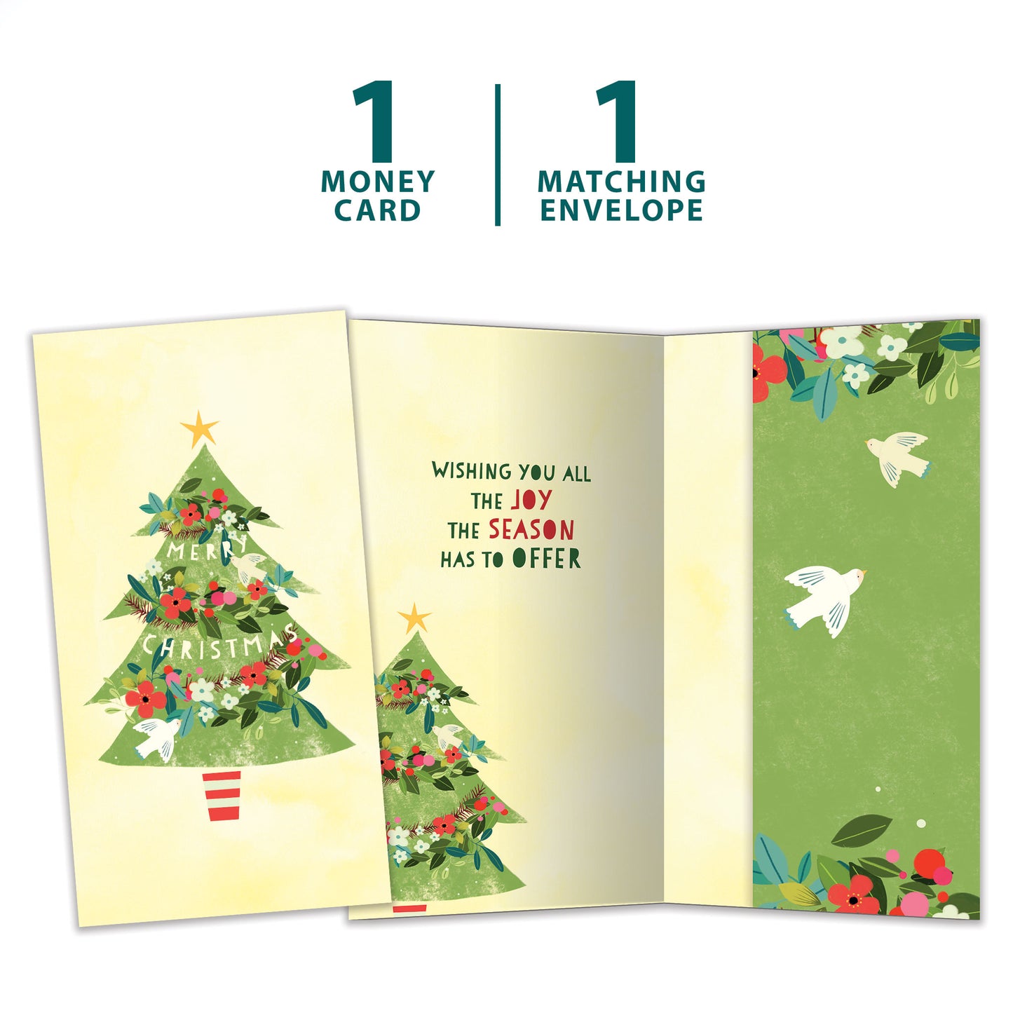 Merry Tree Christmas Money Holder Card