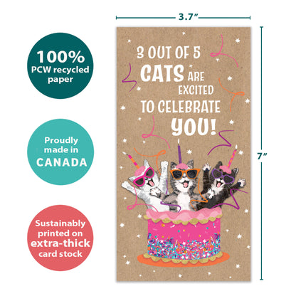 Excited Cats Birthday Money Holder Card