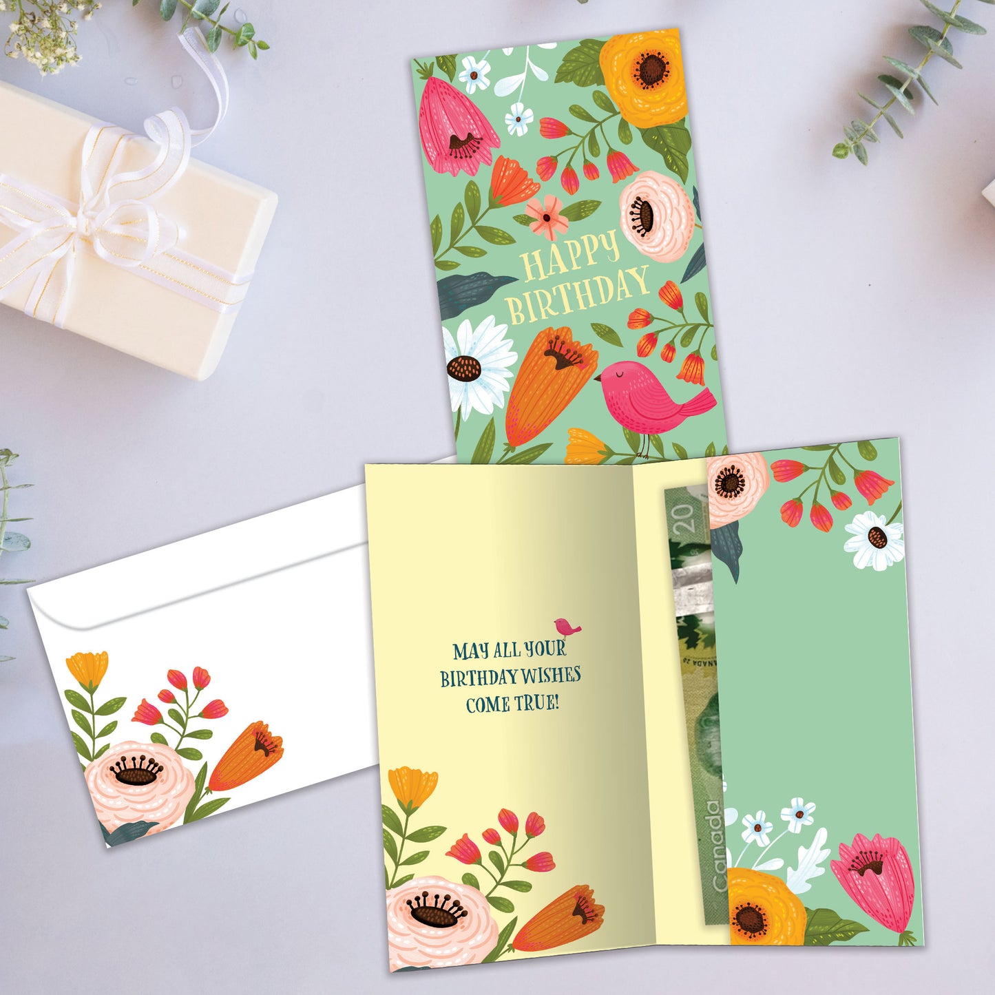 Bird Hope Birthday Money Holder Card