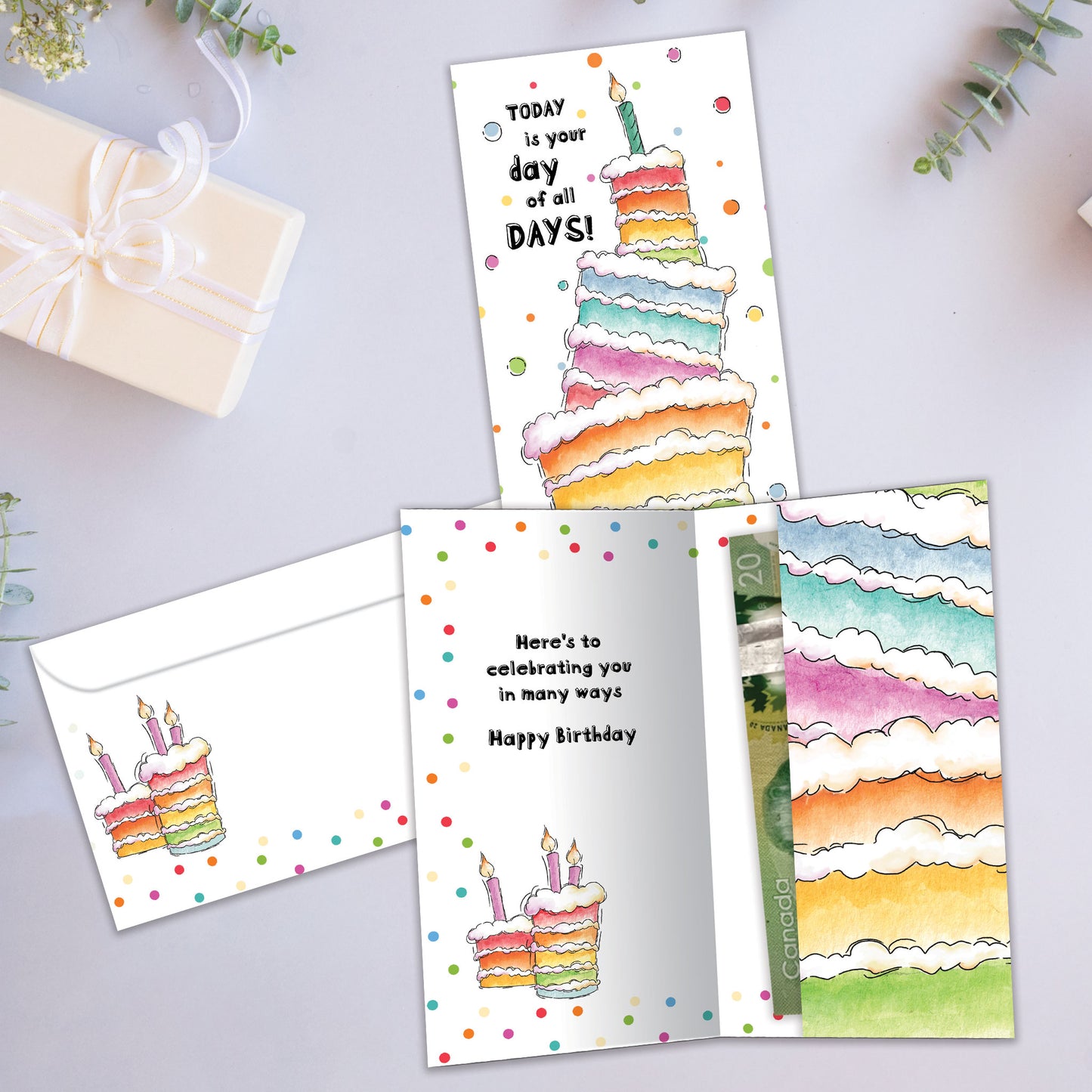 Cake Today Birthday Money Holder Card