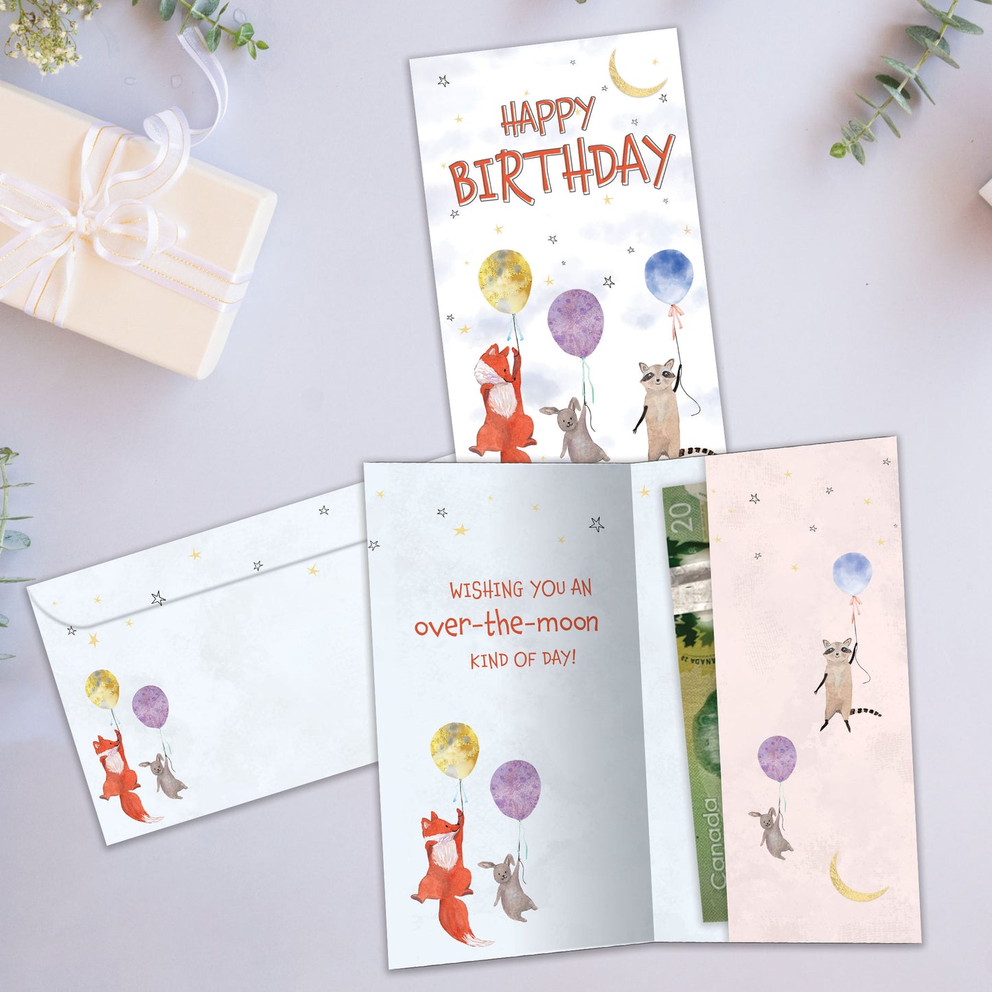 Balloon Animals Birthday Money Holder Card