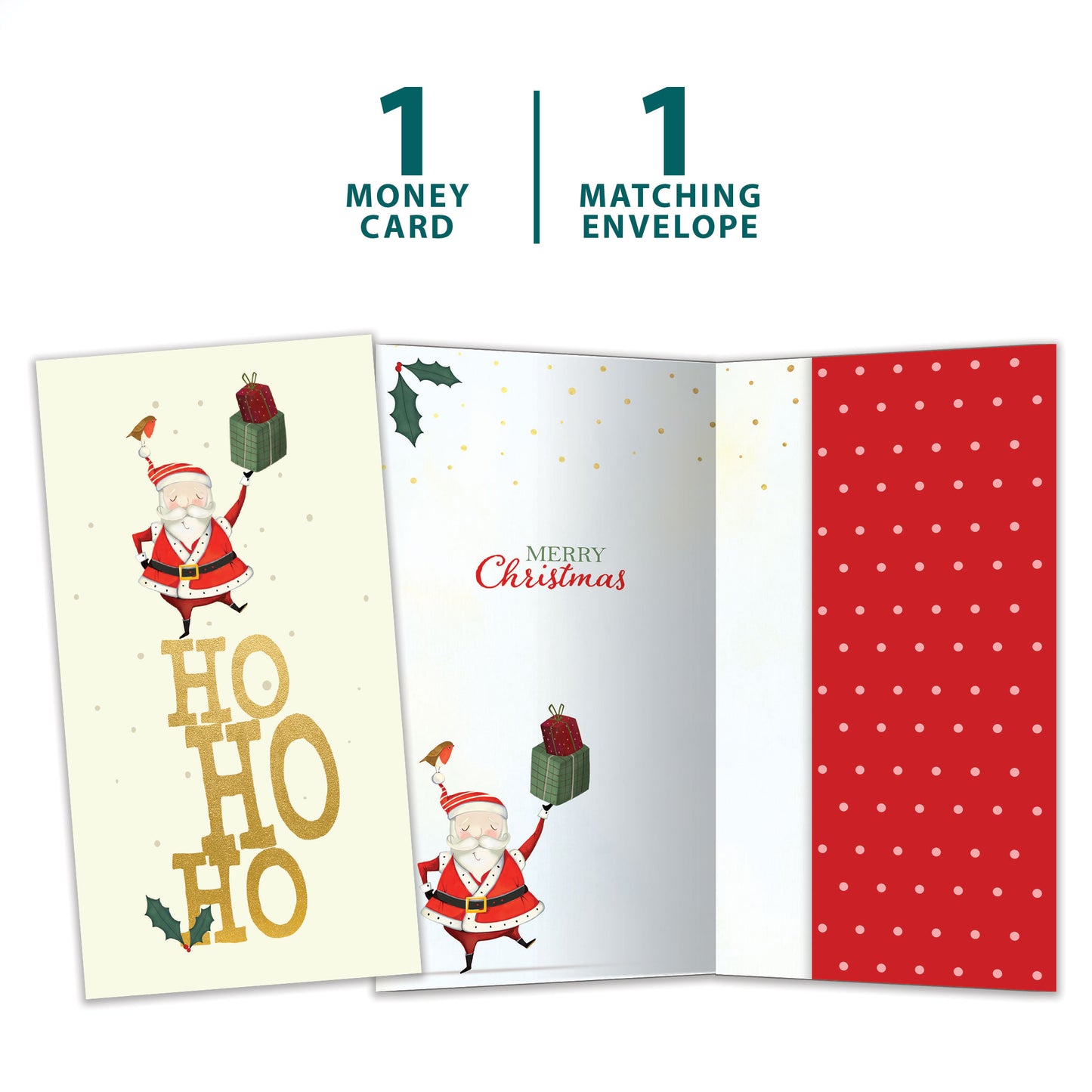 Ho Ho Ho Christmas Money Holder Card