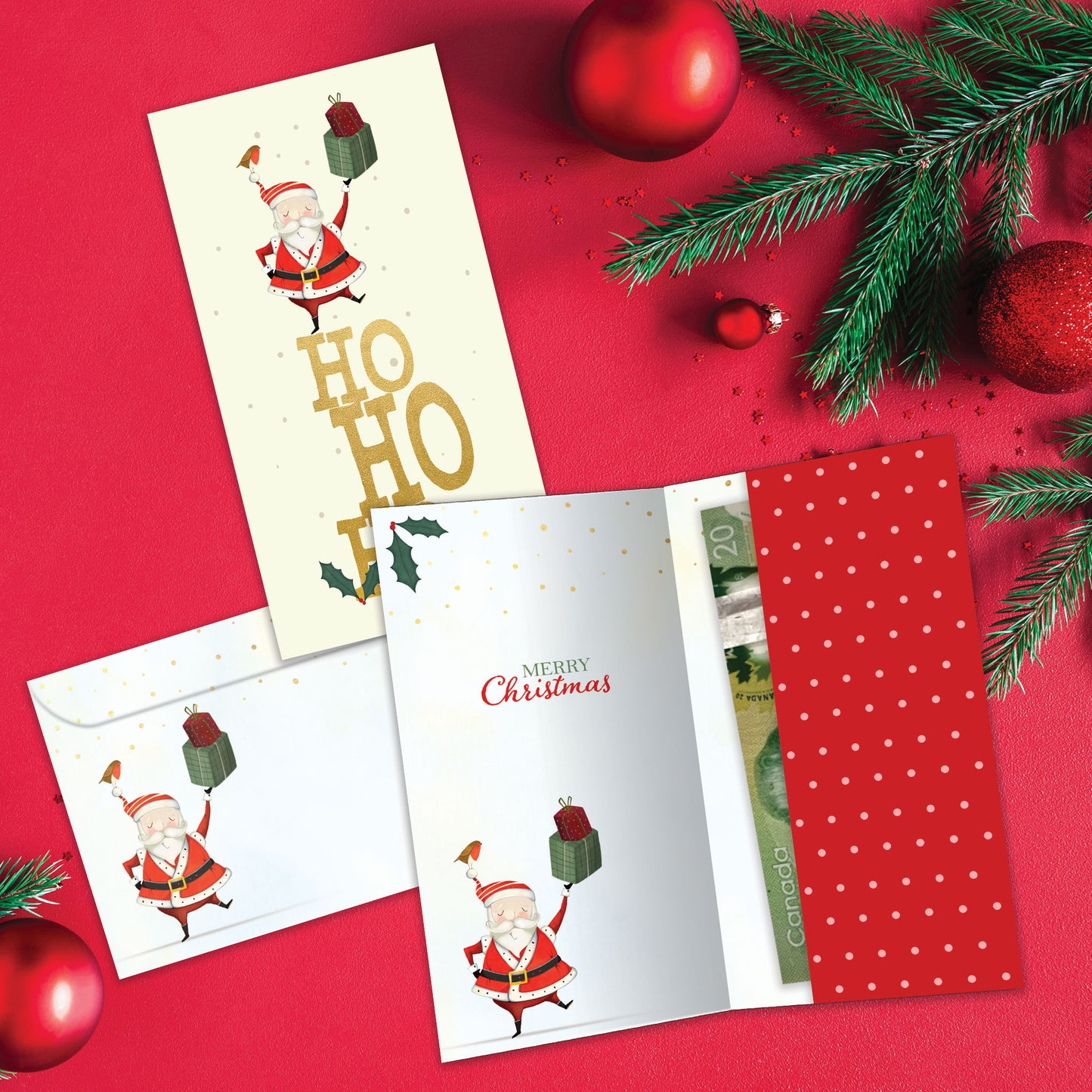 Ho Ho Ho Christmas Money Holder Card