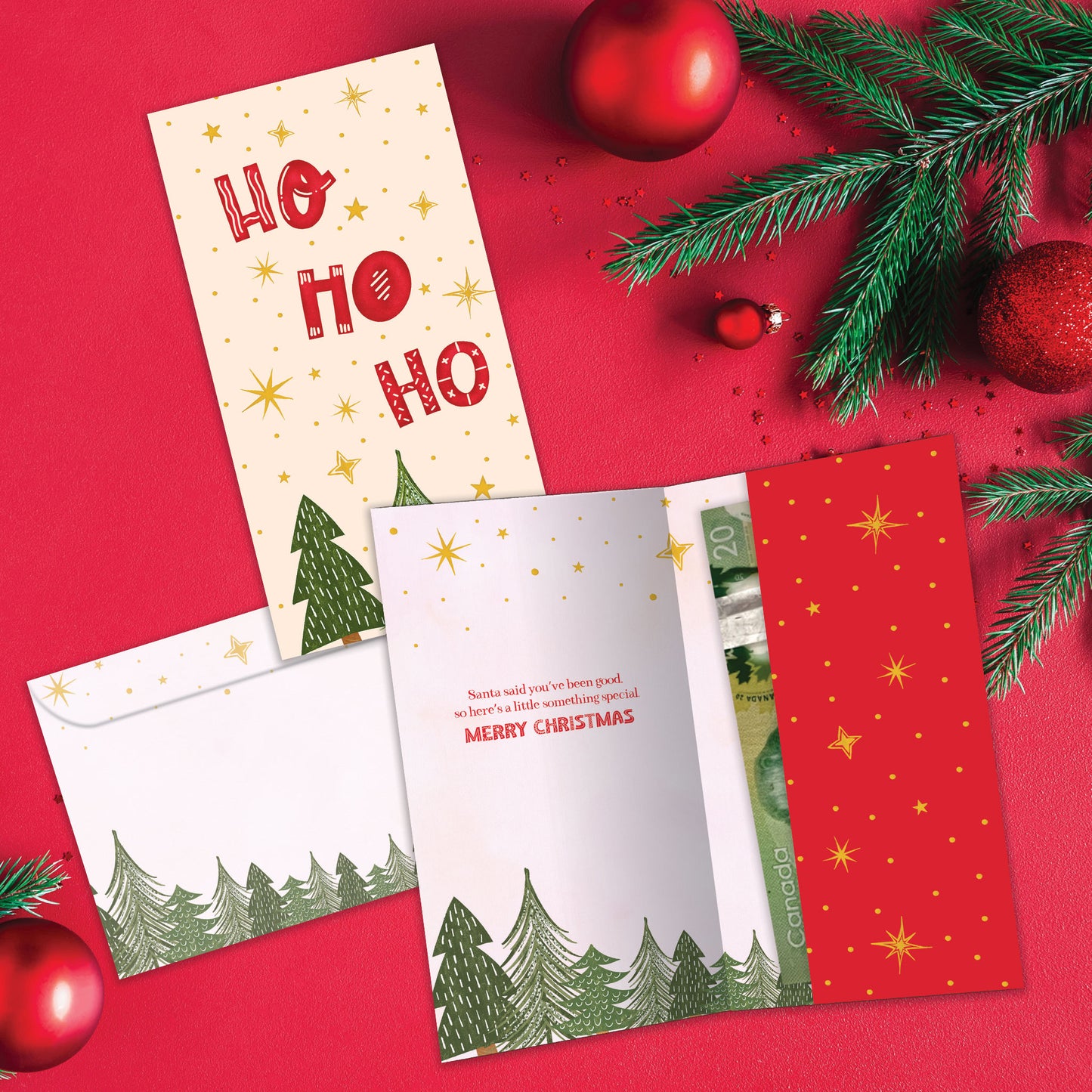 Whimsical Trees Christmas Money Holder Card