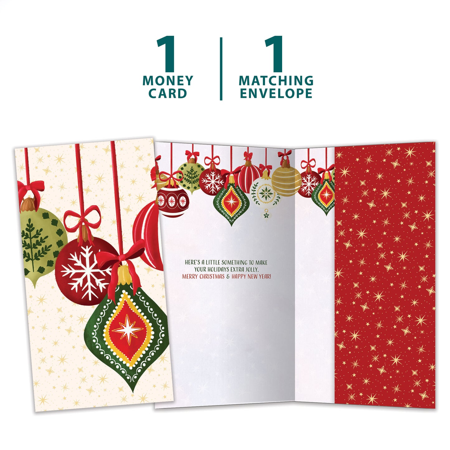 Festive Ornaments Christmas Money Holder Card