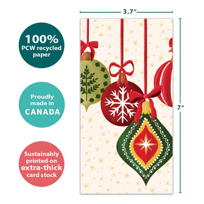 Festive Ornaments Christmas Money Holder Card